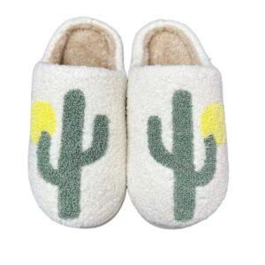 Denim smiling face pattern indoor cotton slippers unisex