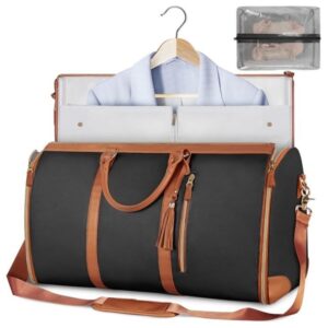 PU leather portable men's and women's foldable suit bag