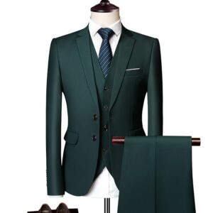 Wedding Prom Suit Green Slim Fit Tuxedo Men Formal Business