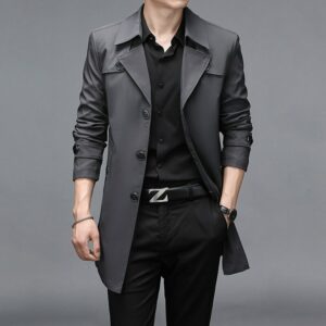 New long windbreaker men's business quality men's windbreaker jacket